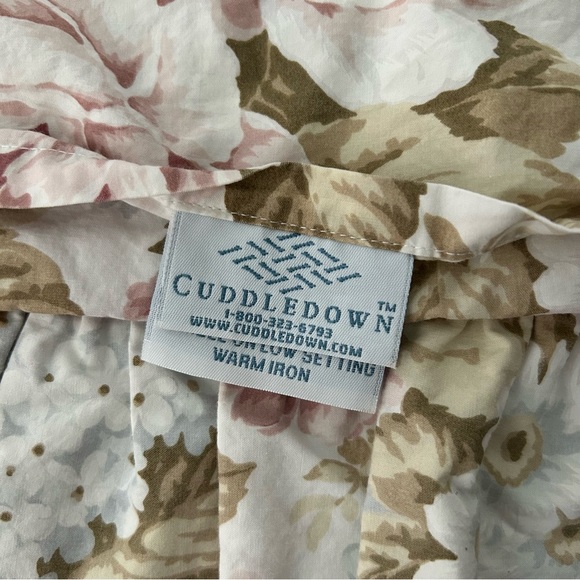 Cuddledown Floral Cotton Twin Duvet Cover Standard Sham Ruffle Throw Pillows Set - Picture 15 of 15